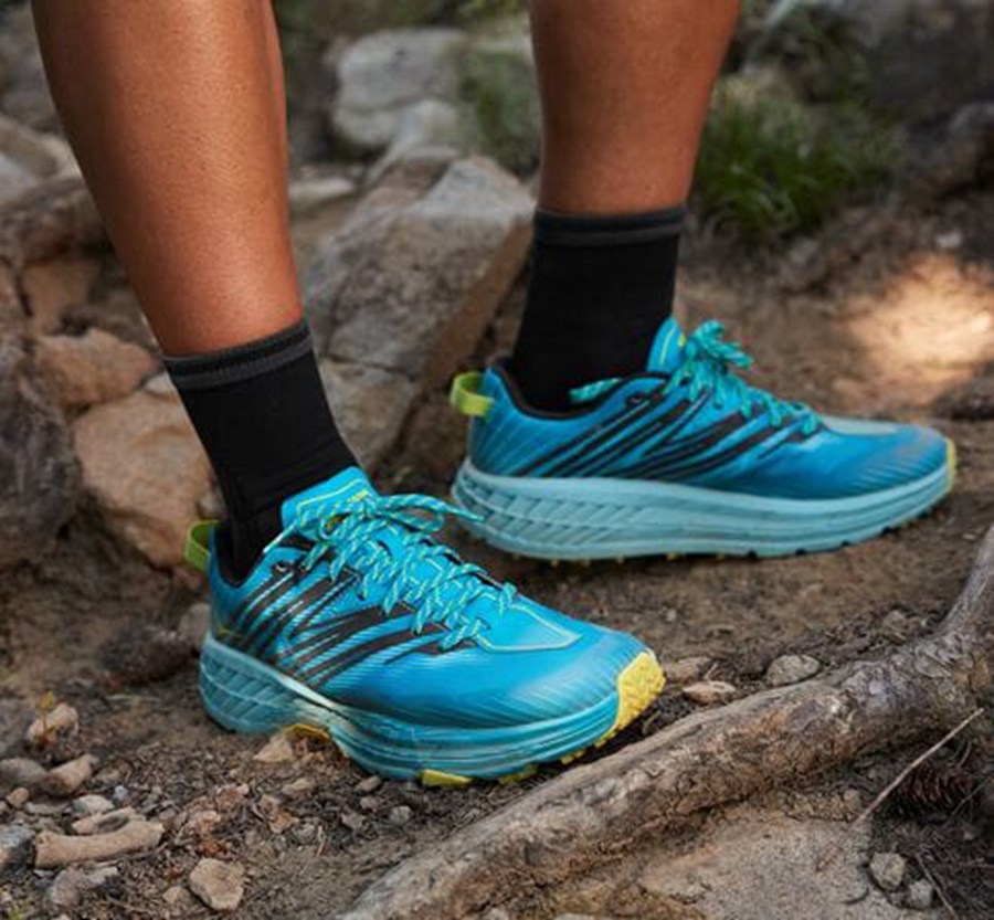 Trail Shoes Womens - Hoka One One Speedgoat 4 - Turquoise - IPQEKAD-89